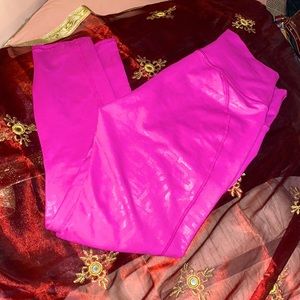 Fabletics Shiny Pink Exercise Leggings